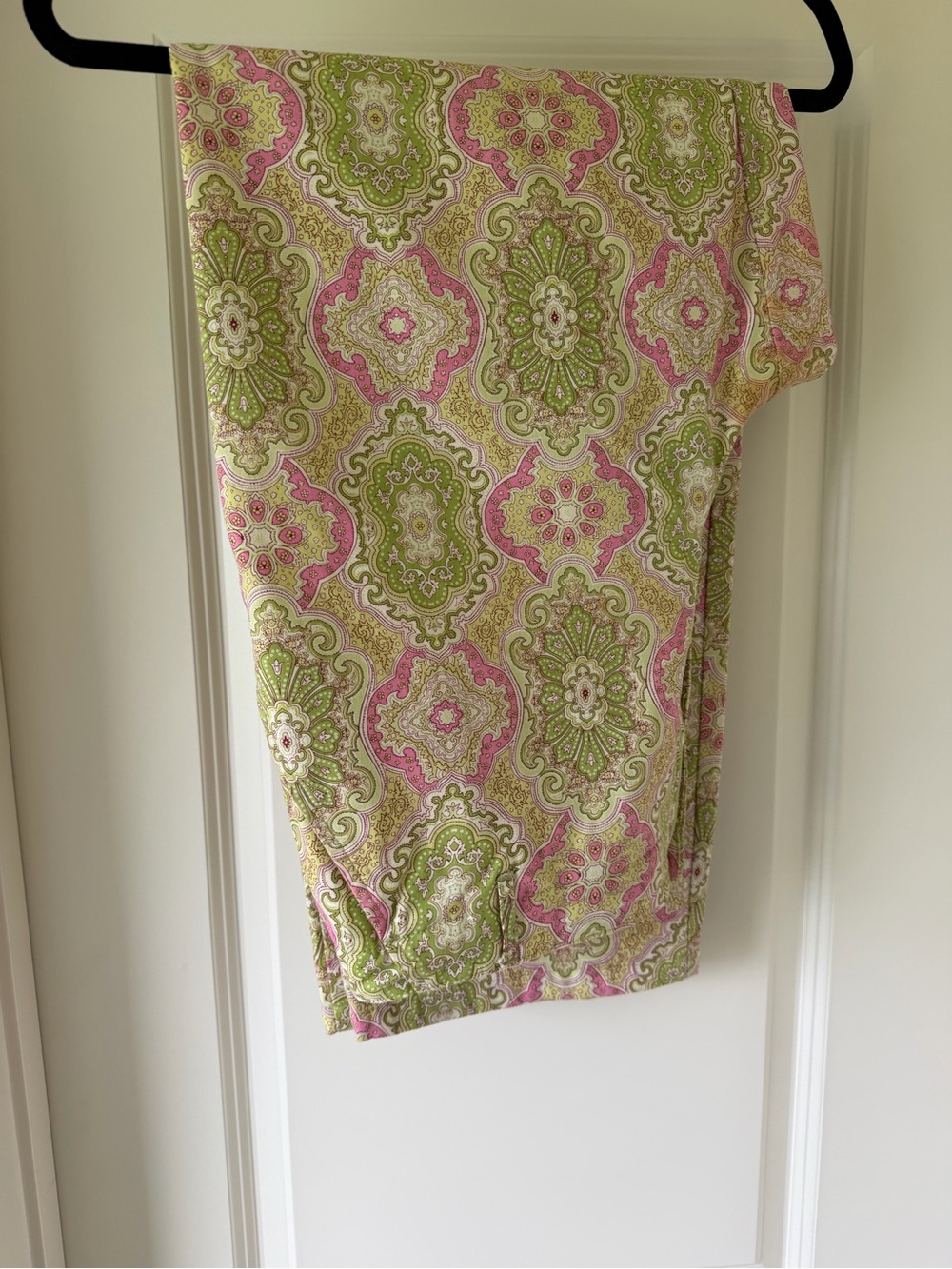 Talbots pants with Pink and Light Green Paisley Trim